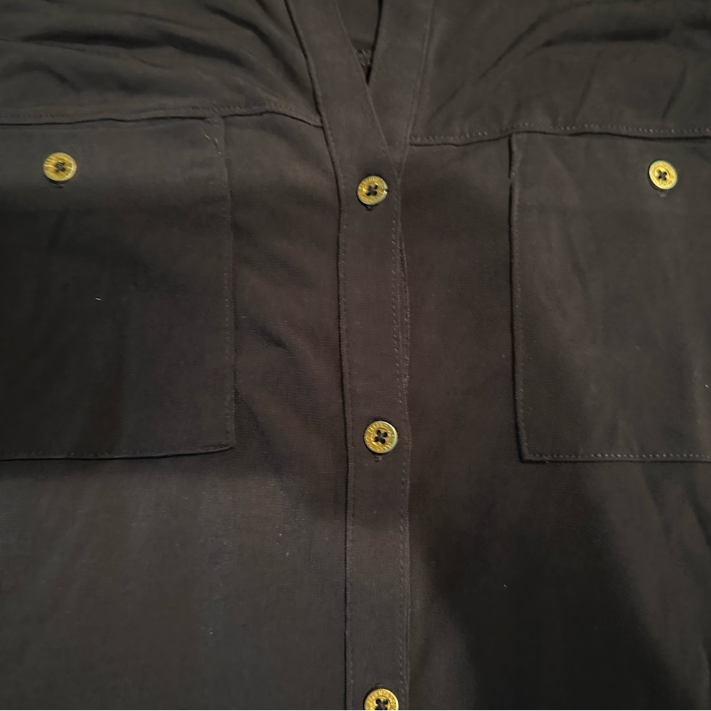 Ellen Tracy- size- small- Blue Cuffed Sleeve Button Down Shirt - Picture 3 of 10